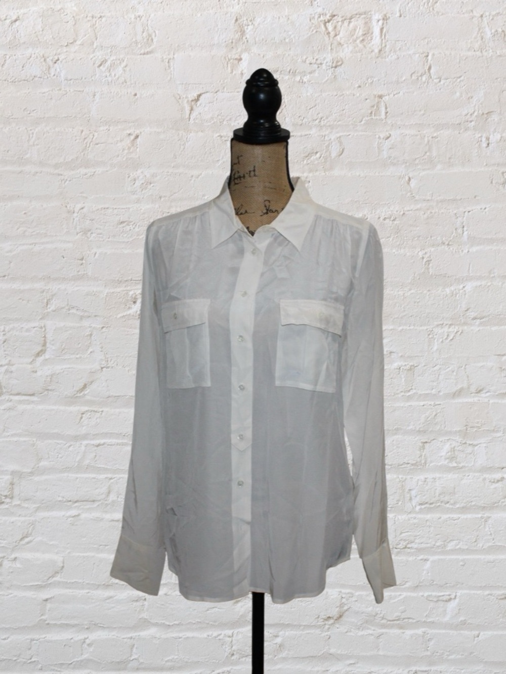 J Crew Silk Button Down - Cream
